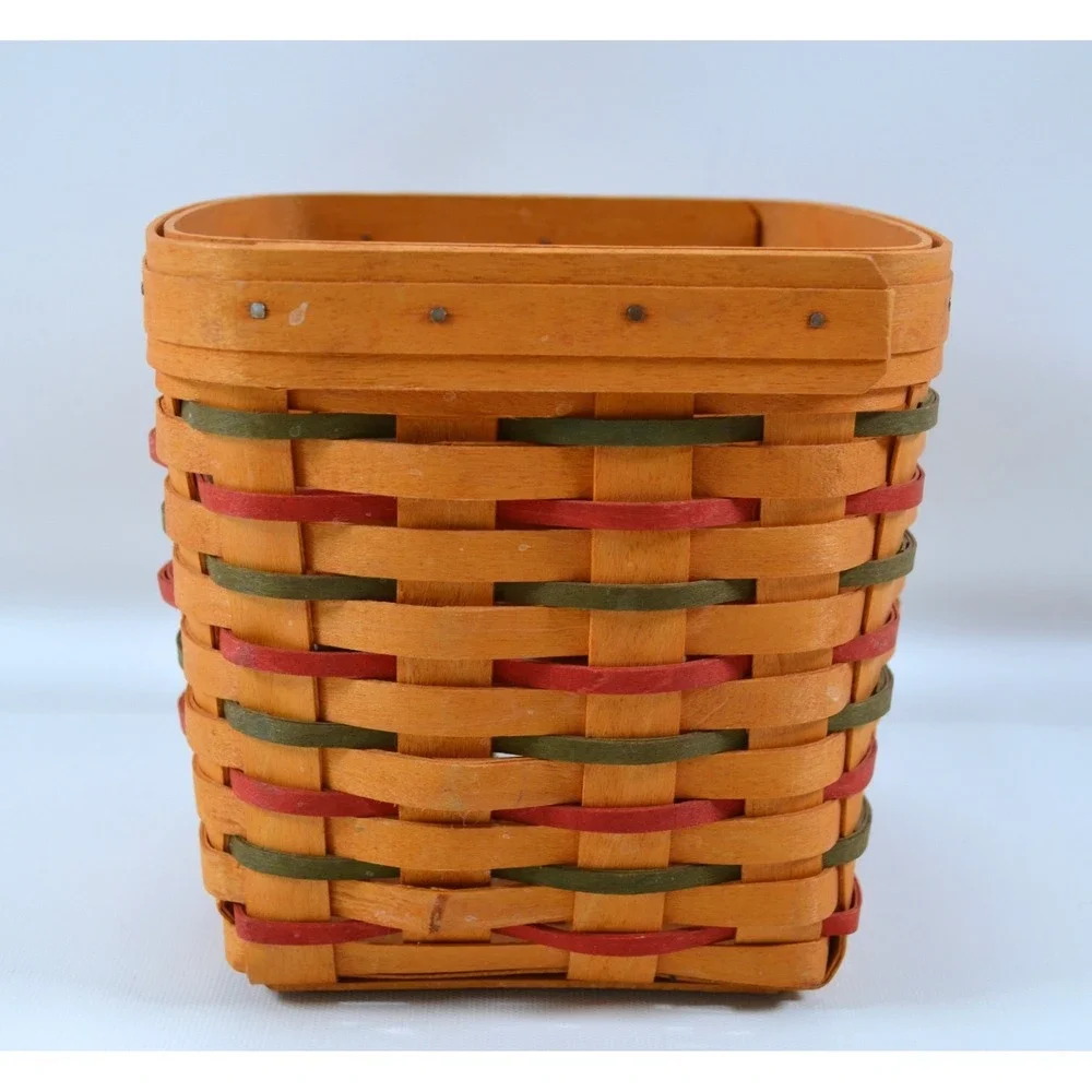 Vintage 1999 Longaberger Happy Holidays Basket Red &‎ Green Accents